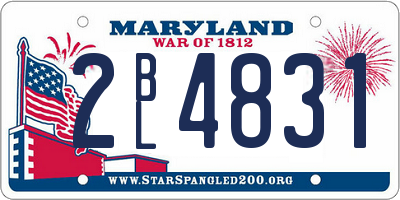 MD license plate 2BL4831