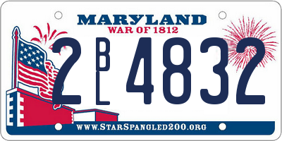 MD license plate 2BL4832