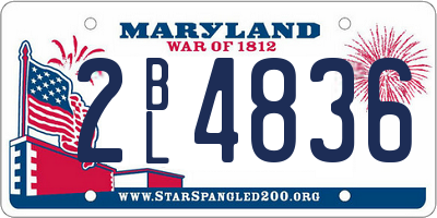 MD license plate 2BL4836