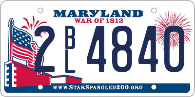 MD license plate 2BL4840