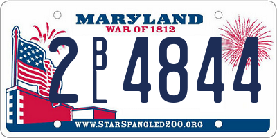 MD license plate 2BL4844