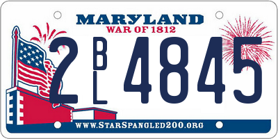 MD license plate 2BL4845