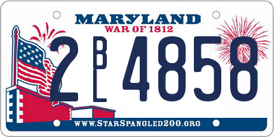 MD license plate 2BL4858