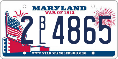 MD license plate 2BL4865