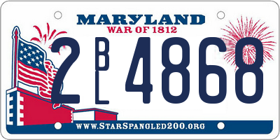 MD license plate 2BL4868