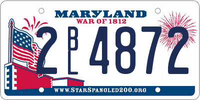 MD license plate 2BL4872