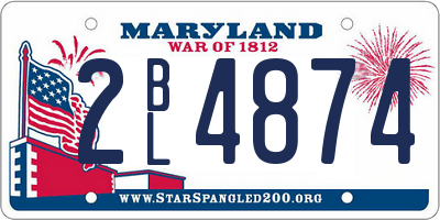 MD license plate 2BL4874