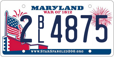 MD license plate 2BL4875
