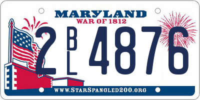 MD license plate 2BL4876