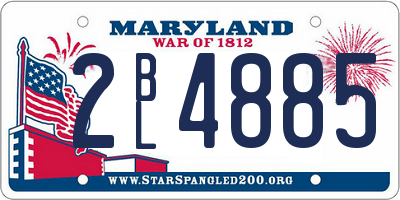 MD license plate 2BL4885