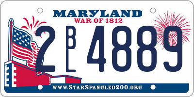MD license plate 2BL4889