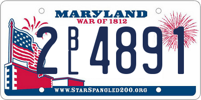 MD license plate 2BL4891