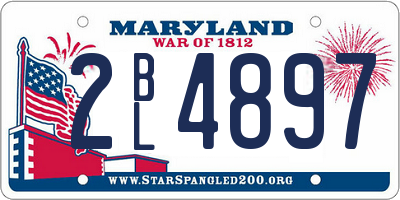 MD license plate 2BL4897