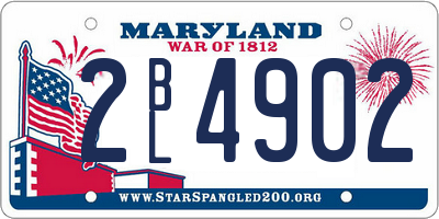 MD license plate 2BL4902