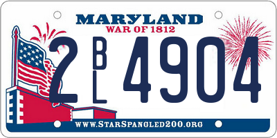 MD license plate 2BL4904