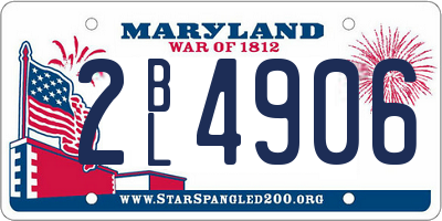 MD license plate 2BL4906