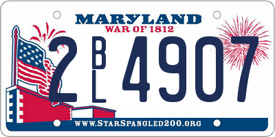MD license plate 2BL4907