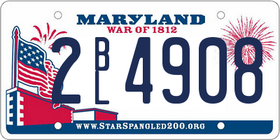 MD license plate 2BL4908