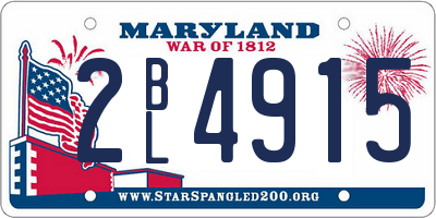 MD license plate 2BL4915