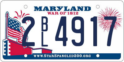 MD license plate 2BL4917