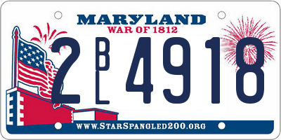 MD license plate 2BL4918