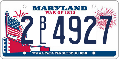 MD license plate 2BL4927