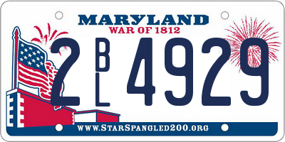 MD license plate 2BL4929