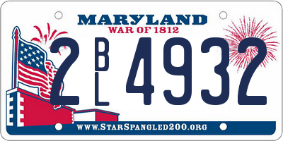 MD license plate 2BL4932