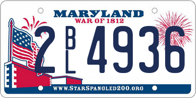 MD license plate 2BL4936