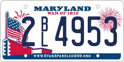 MD license plate 2BL4953