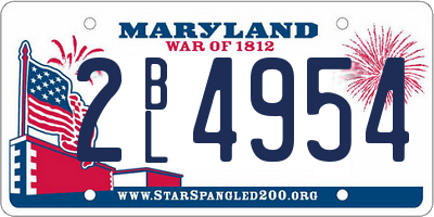 MD license plate 2BL4954