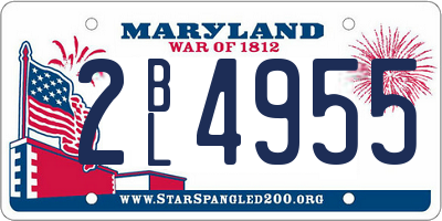 MD license plate 2BL4955