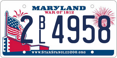MD license plate 2BL4958