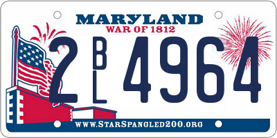 MD license plate 2BL4964