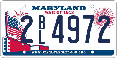 MD license plate 2BL4972