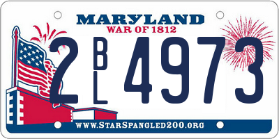 MD license plate 2BL4973