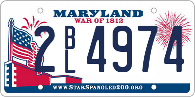 MD license plate 2BL4974