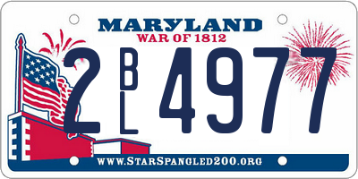 MD license plate 2BL4977