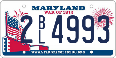 MD license plate 2BL4993