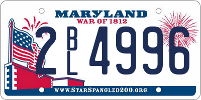 MD license plate 2BL4996