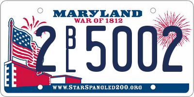 MD license plate 2BL5002