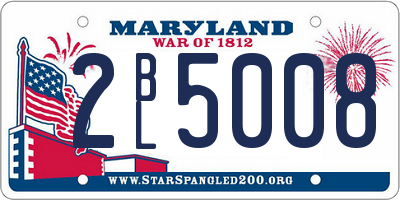 MD license plate 2BL5008