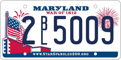 MD license plate 2BL5009