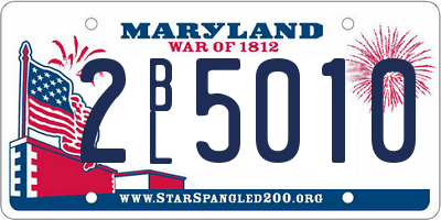 MD license plate 2BL5010