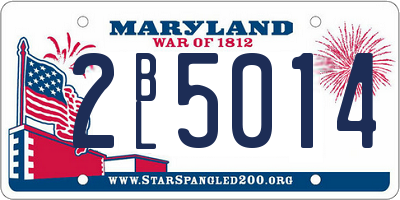 MD license plate 2BL5014