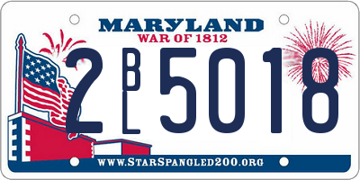 MD license plate 2BL5018