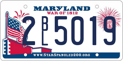 MD license plate 2BL5019