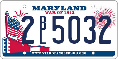 MD license plate 2BL5032