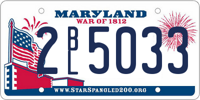 MD license plate 2BL5033