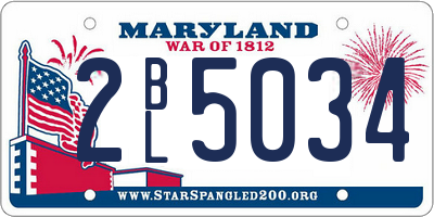 MD license plate 2BL5034